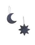 Leather handcrafted star/moon earrings