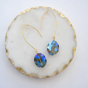 Large Rainbow Blue Oval