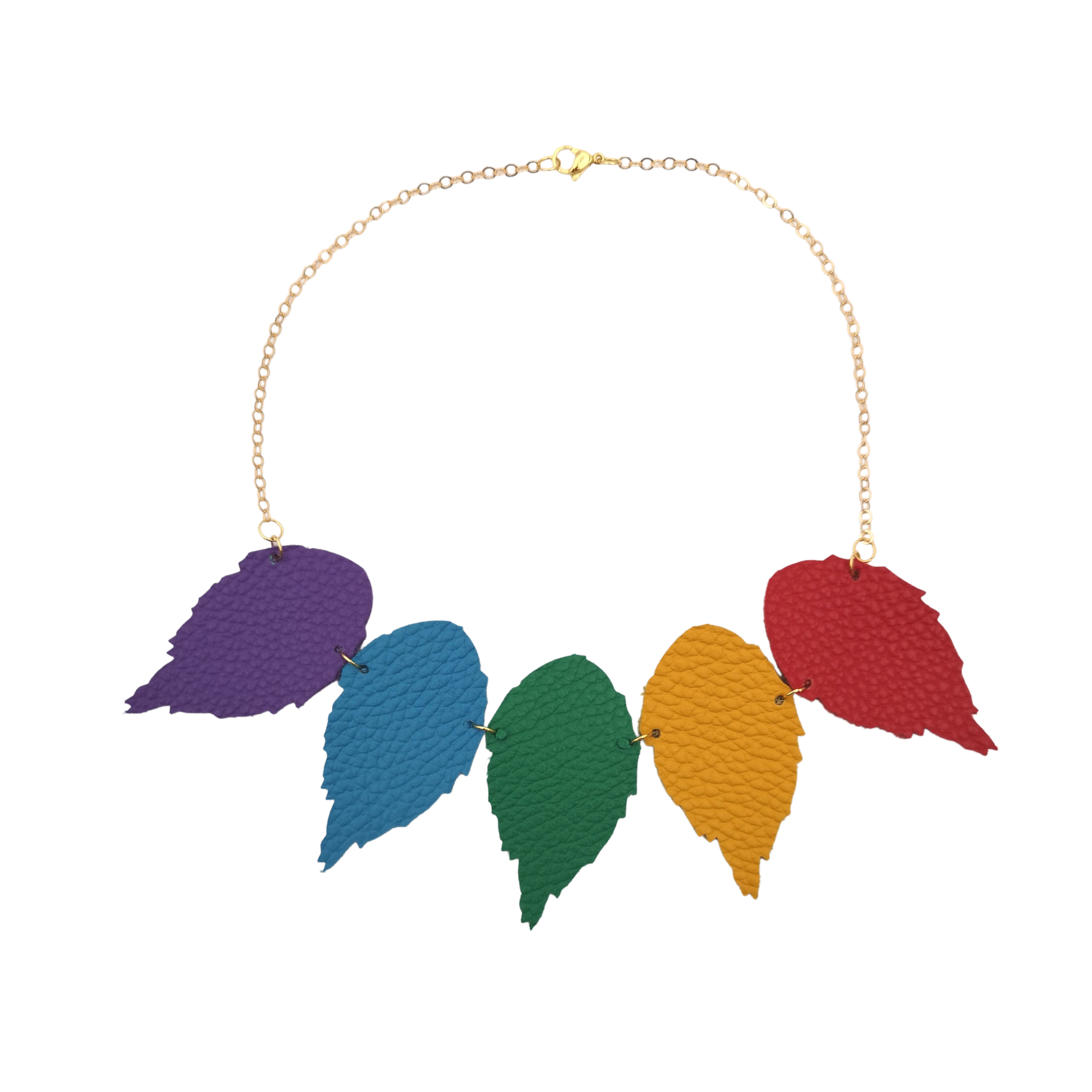 The Duilleog Collection 5 Leather Leaf Necklace