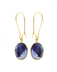 Vintage Looking Glass Earrings in Blue