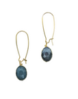 Brass Oval Looking Glass Earrings