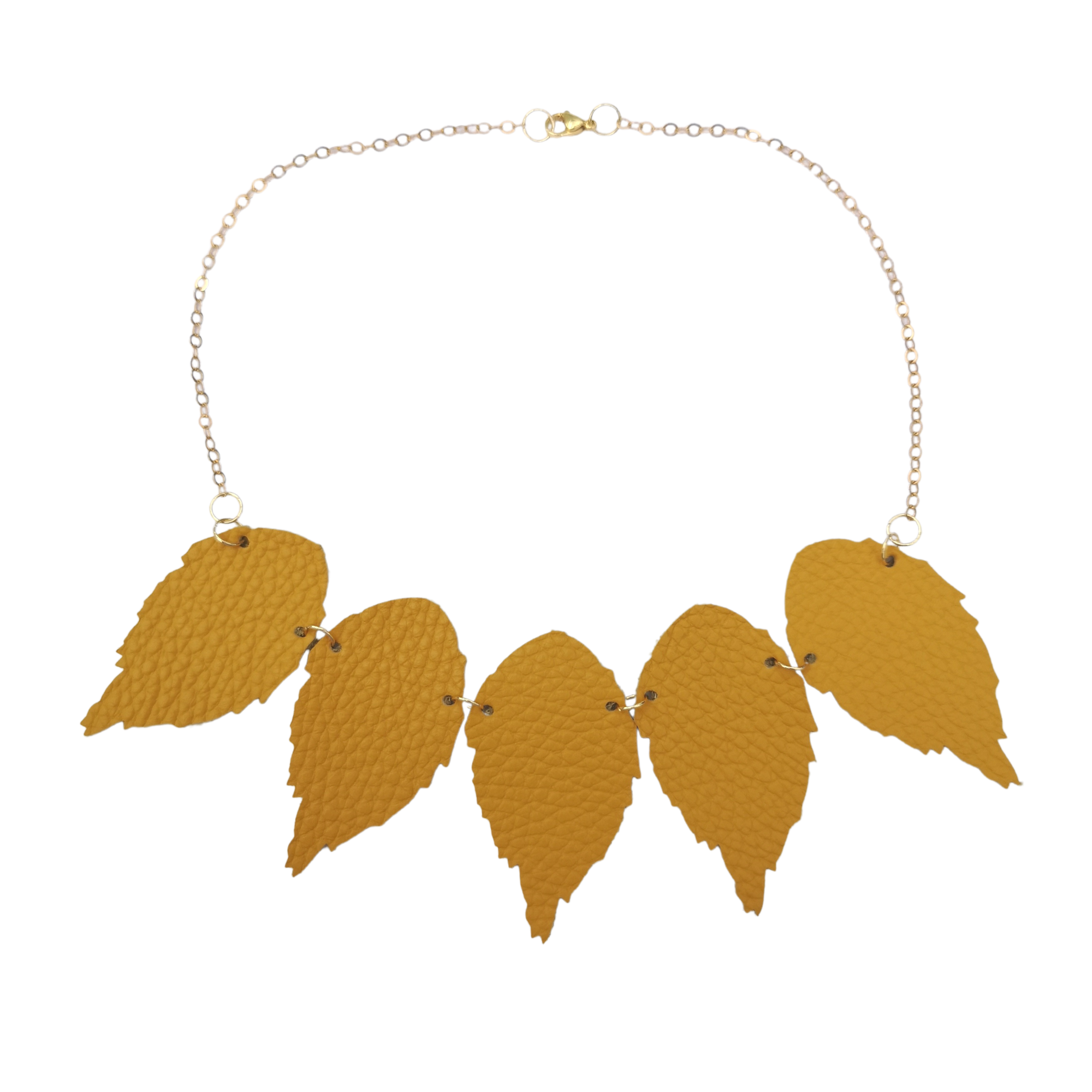 The Duilleog Collection 5 Leather Leaf Necklace