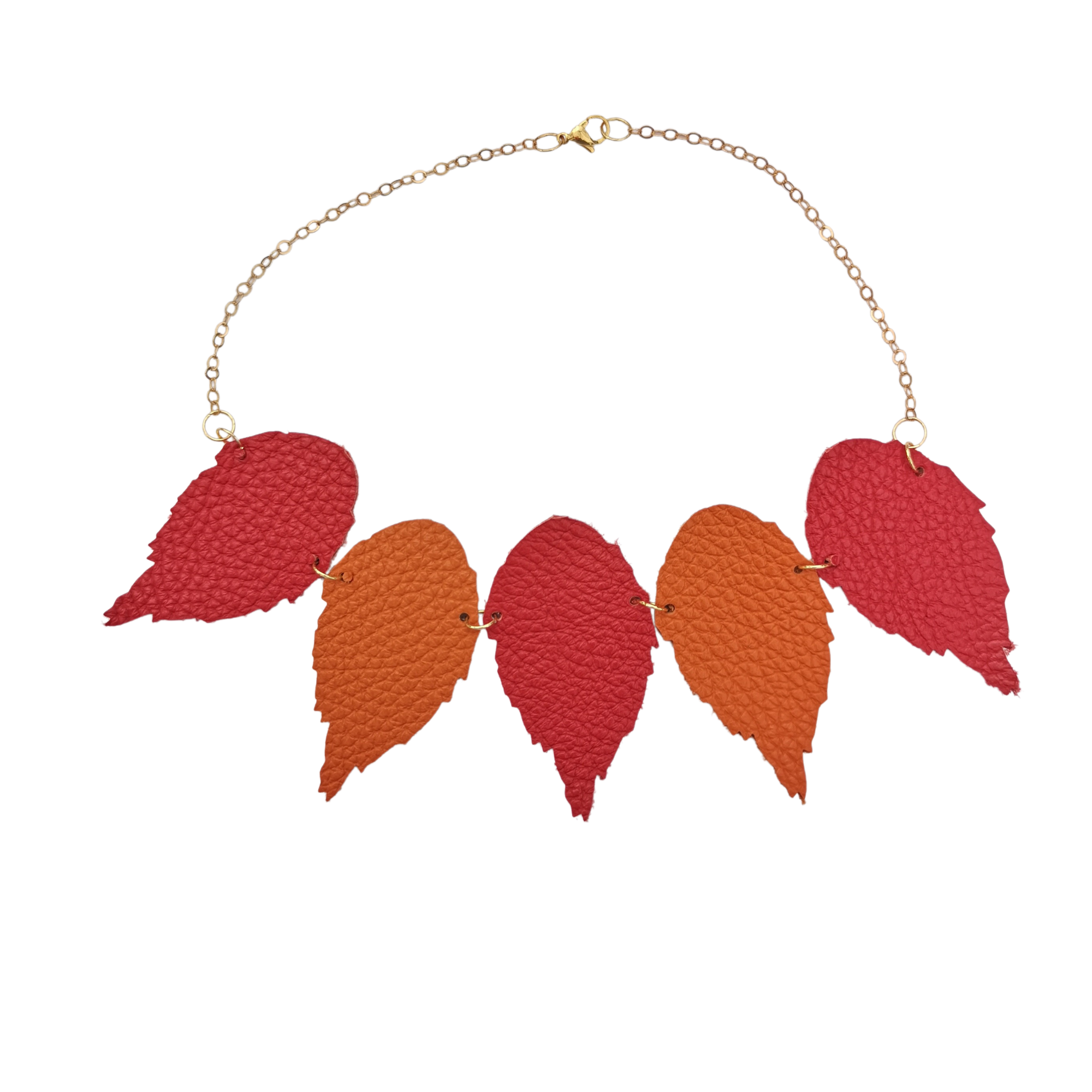 The Duilleog Collection 5 Leather Leaf Necklace