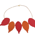 The Duilleog Collection 5 Leather Leaf Necklace