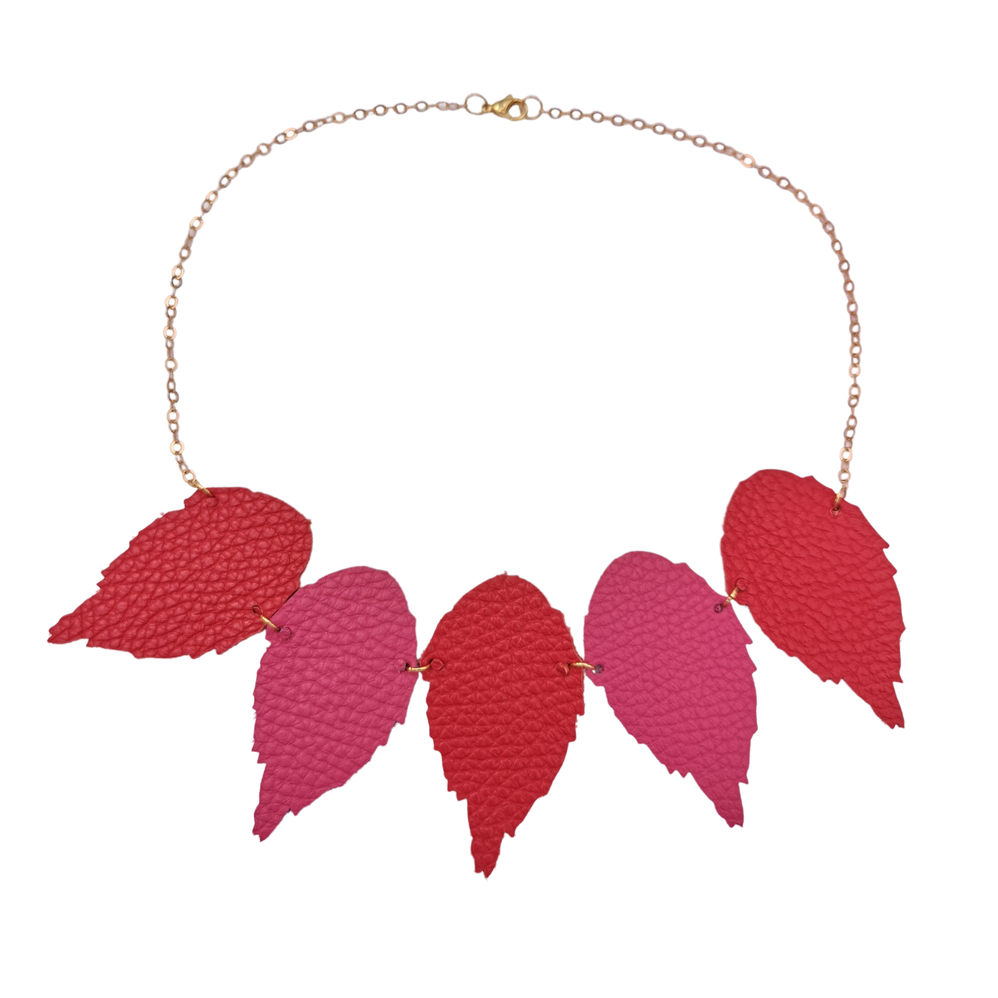 The Duilleog Collection 5 Leather Leaf Necklace