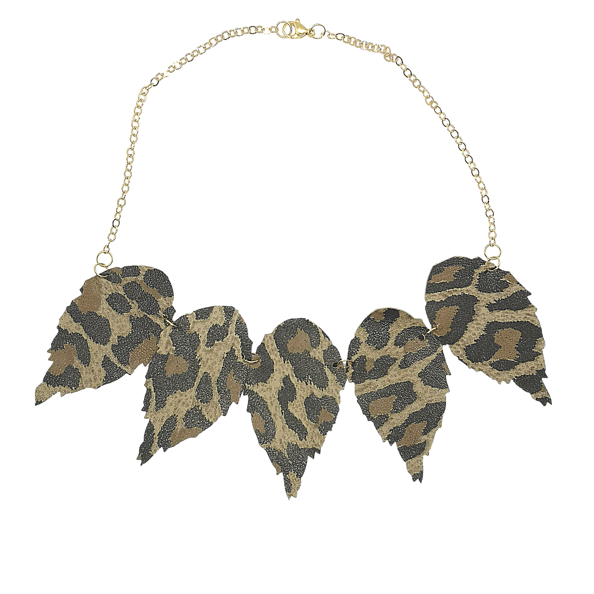 The Duilleog Collection 5 Leather Leaf Necklace